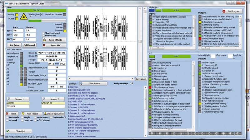 Automatizan server COM programu cabLase pro laserov znaen dl.