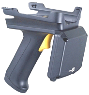 Rukojeť ve tvaru pistolové spouště se zabudovaným snímačem UHF RFID (868 Mhz).